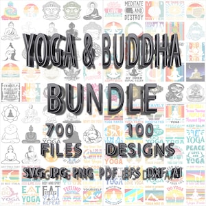 Yoga-Buddha Bundle, svg, png, jpg, pdf, dxf, eps, ai formats, 700 files, Yoga-Buddha graphics, Yoga-Buddha designs, illustrations, printable