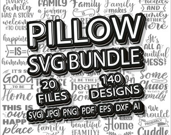 Pillow SVG Bundle, SVG files for cricut, Pillow quotes, cut file, Instant download, Pillow Print, Cricut cutting files, 140 files
