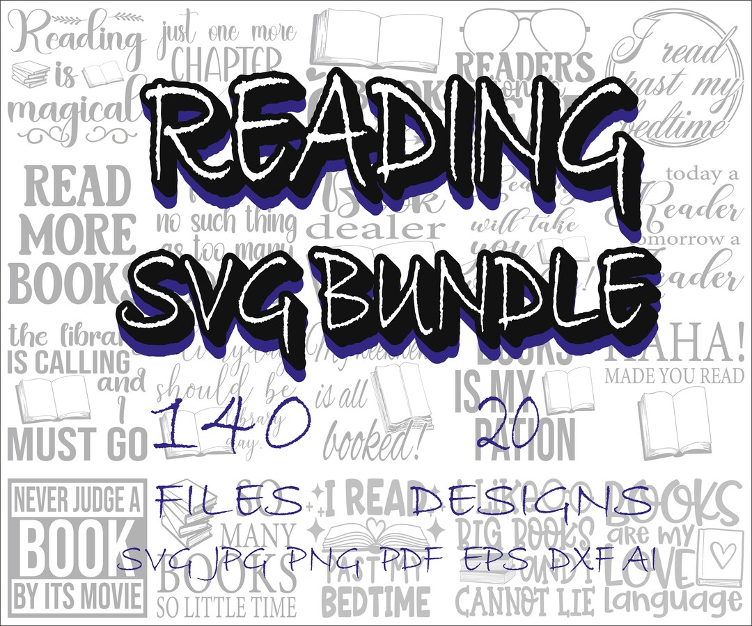 Reading Book SVG Bundle, SVG Files for Cricut, Cricut Cutting Files ...