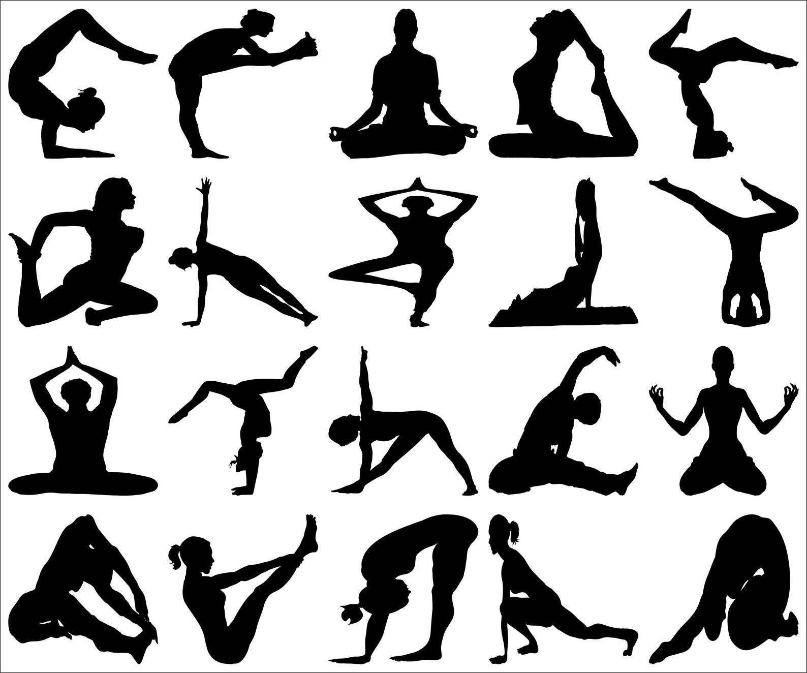 Yoga Positions SVG Bundle Yoga Positions Designs Yoga - Etsy