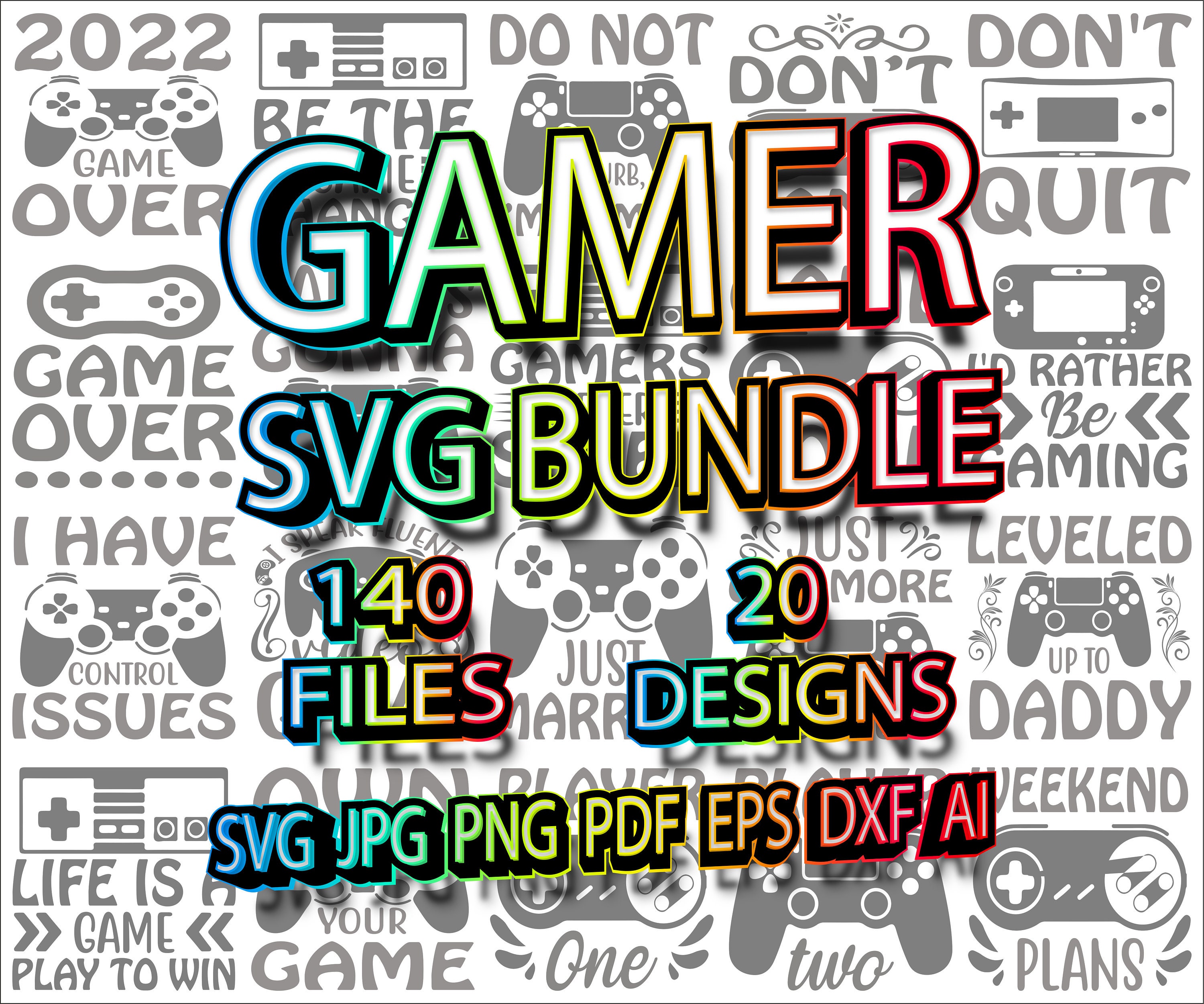 Gamer SVG Bundle, SVG Files for Cricut, Instant Download, Cut File ...