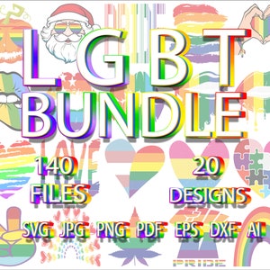 LGBT Bundle, LGBT designs, LGBT svg, printable, editable, recolorable, 140 files, svg, png, jpg, Pride, Lgbt graphics, Equality