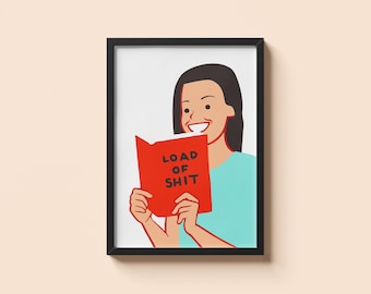 Charge de merde de Joan Cornella • Poster citation satire littéraire sombre • Impression d'art illustration absurde minimale • Cadeau de décoration murale humour graphique audacieux