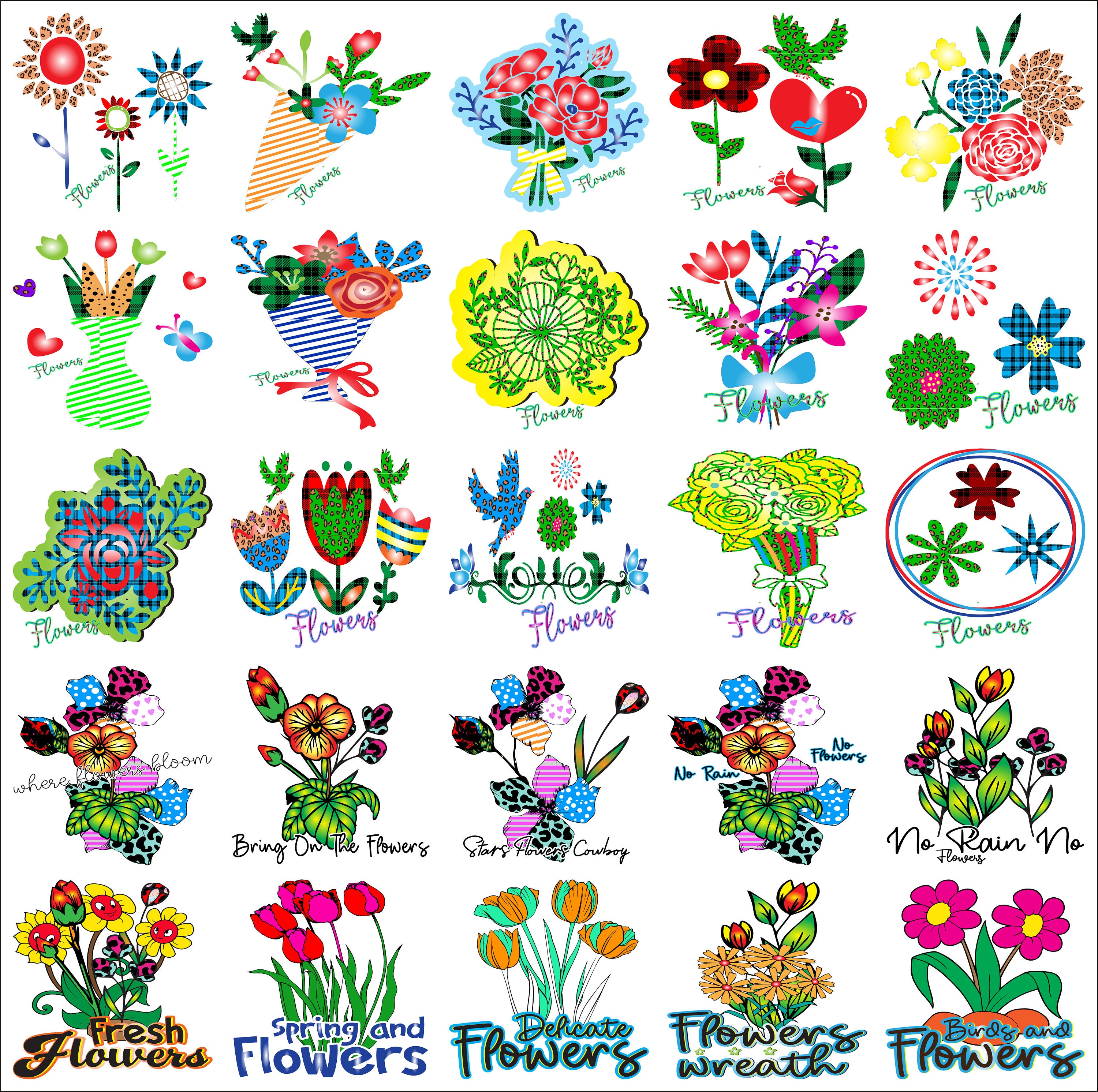 Flower Bundle, Svg, Png, Jpg, Pdf, Dxf, Eps, Ai Formats, 700 Files ...