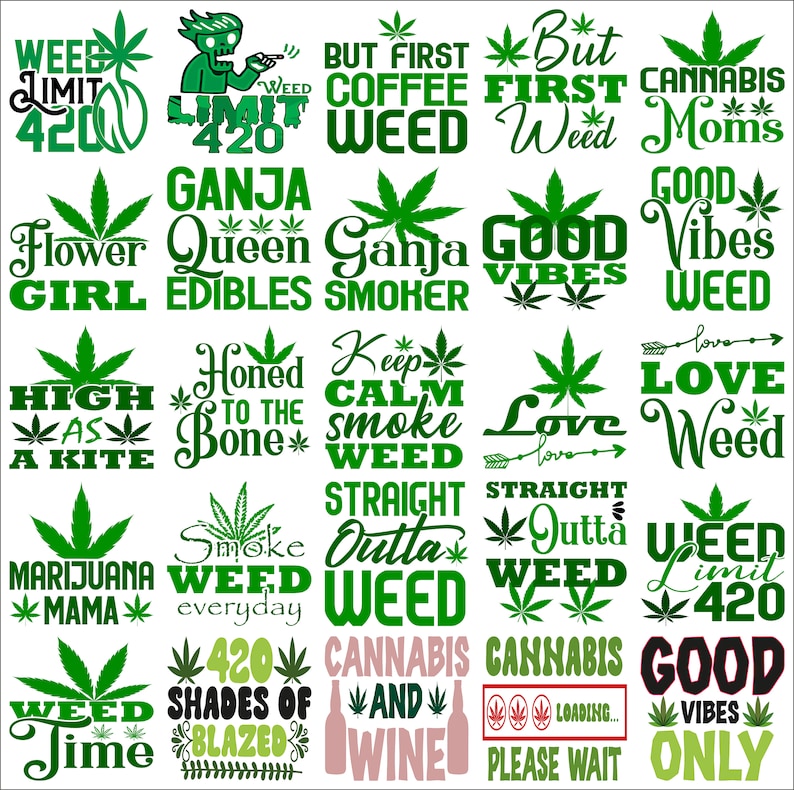 Weed SVG Bundle, SVG Files for Cricut, Instant Download, Marijuana SVG