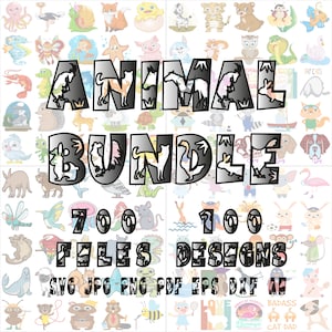 Animal Bundle, Digital Files, SVG, PNG, T-shirt designs, 700 files, Instant download, Animal graphics, Animal designs, Animal SVG