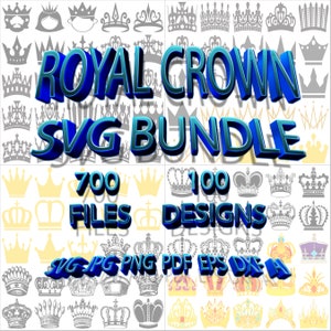 Royal Crown SVG Bundle, SVG files for cricut, Instant download, Cricut cutting files, Royal Crown designs, printable, editable, Crown Svg