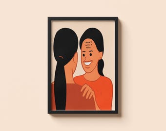 Je m'en fous de Joan Cornella • Poster cadeau humour noir • Impression illustration satirique surréaliste • Décoration murale absurde provocante
