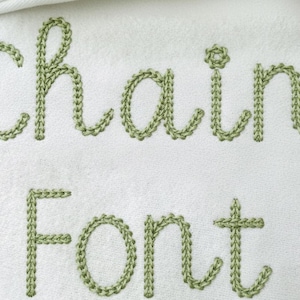 Czcionka do haftu ściegiem łańcuszkowym – wyjątkowy, teksturowany wzór alfabetu do haftu maszynowego z efektem łańcuszka | BX + 8 formatów plików
