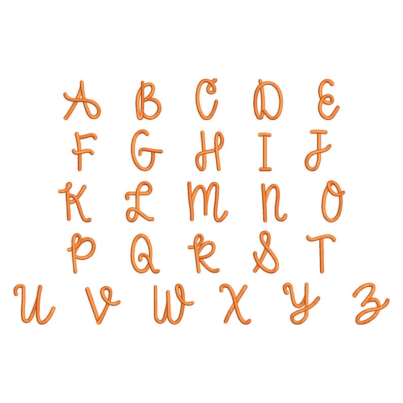 Smooth Rope Script 3D Puff Foam Embroidery Design Font, Puffy Satin ...