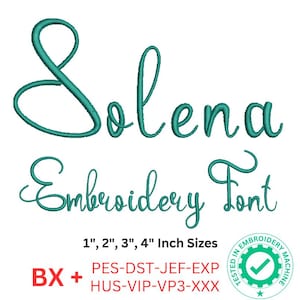 Solena Embroidery Font, Machine Embroidery Design, Solena bx font, Monogram Alphabet Embroidery Pattern, 4 Size, 8 Formats, BX font