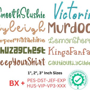 10 Embroidery Font Bundle, Machine Embroidery Design, bx font, Alphabet Embroidery Pattern, 3 Size, 8 Formats, BX Font, Instant Download