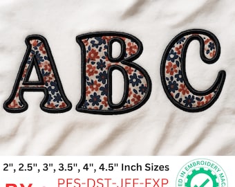 Slab Applique Embroidery Font A to Z | Varsity Machine Embroidery Alphabet BX Font Monogram Set | 6 Sizes | Bx + 8 Formats