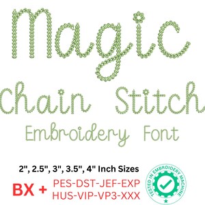 Chain Stitch Embroidery Font - Unique Chain Effect Textured Machine ...