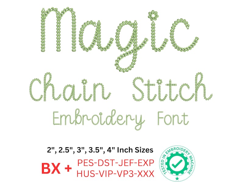 Magic Chain font, Chain stitch, Embroidery font, Textured embroidery, Machine embroidery, Digital font, Hand-stitched look, PES embroidery, DST embroidery, JEF embroidery, Instant download, Unique font, Rustic embroidery, Personalized gift, Monogram font, Textured alphabet, Embroidery design, Artisan font, Custom text, Cozy projects