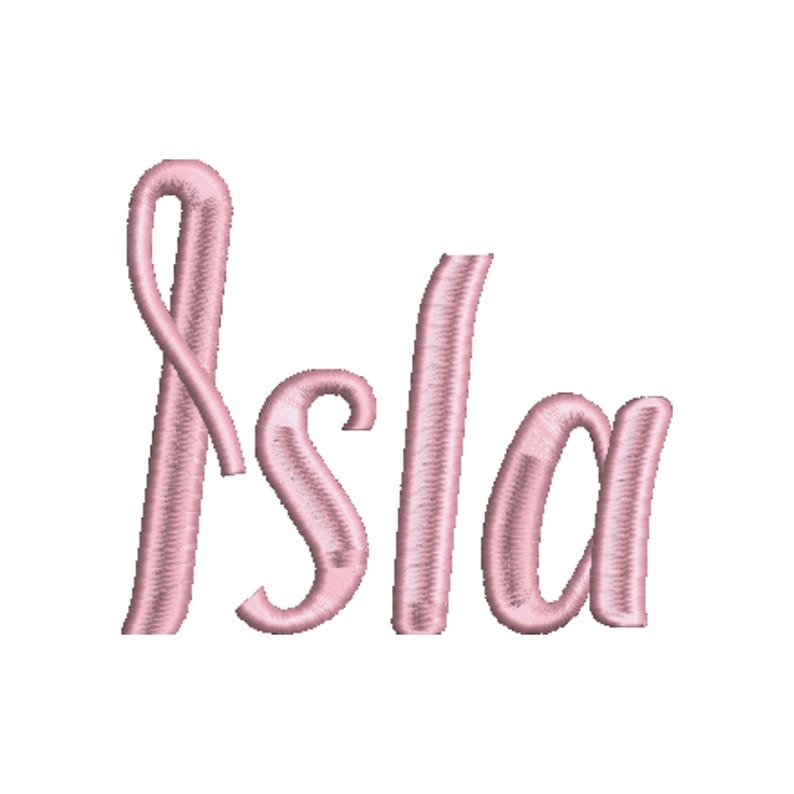 Isla In Cursive Mellora Script Embroidery Font With Hearts, Decorative Cursive Alphabet ...
