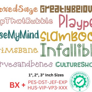 10 Embroidery Font Bundle, Machine Embroidery Design, bx font, Alphabet Embroidery Pattern, 3 Size, 8 Formats, BX Font, Instant Download