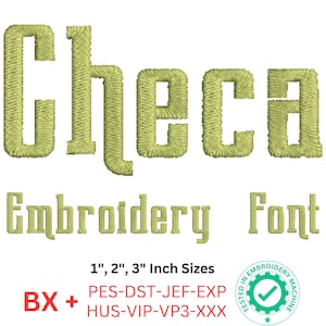Checa-borduurlettertype - gedurfd en modern blokletteralfabet voor statementontwerpen - 3 maten - direct downloaden