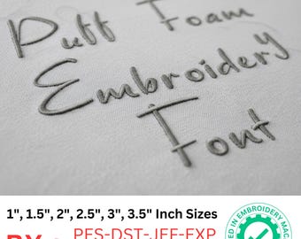 Calm Stroke puff Machine Embroidery design Font, 3D Puffy Alphabet Satin Stitch - BX format - 6 Sizes