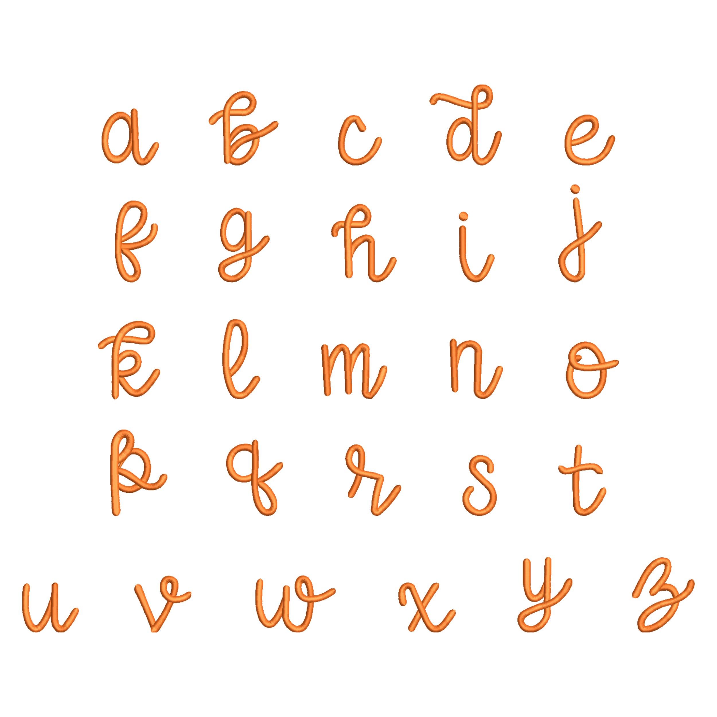 Smooth Rope Script 3D Puff Foam Embroidery Design Font, Puffy Satin ...