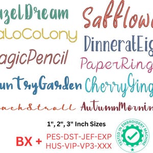 10 Embroidery Font Bundle, Machine Embroidery Design, bx font, Alphabet Embroidery Pattern, 3 Size, 8 Formats, BX Font, Instant Download