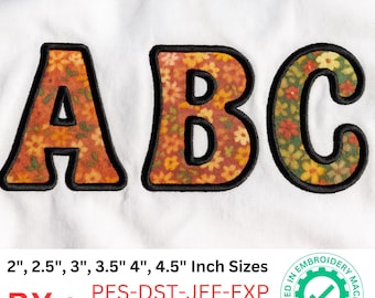 Jiggle Letters Applique Embroidery Font | A-Z Alphabet Machine Embroidery | BX + Multiple Sizes & Formats
