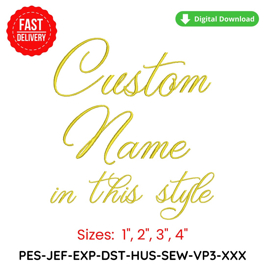Edikted Script Name Custom Script Name Embroidery Design | Elegant Cursive Font ...