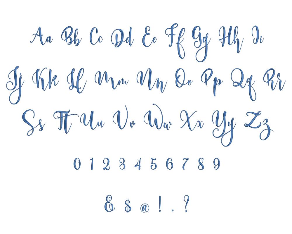 Elegant Gabriela Script Embroidery Font – BX Format - Elegant and ...