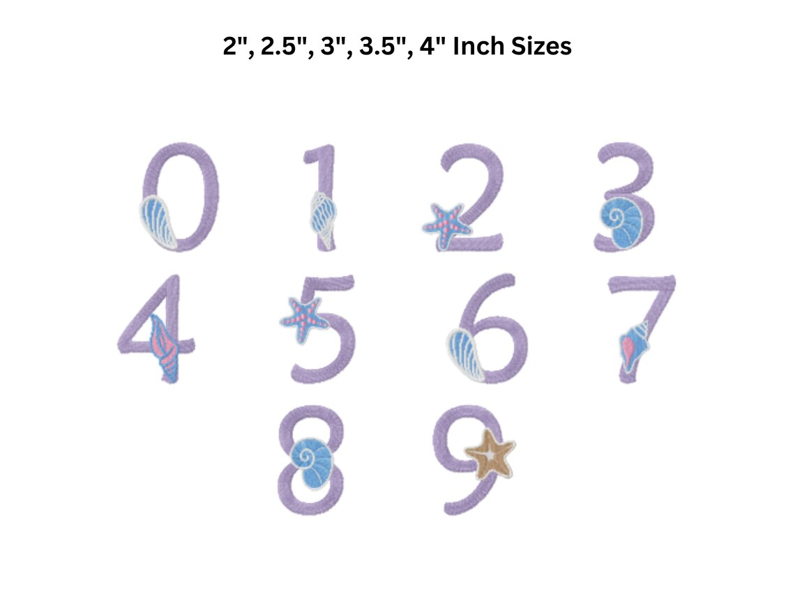 Seashell Alphabet Embroidery Font | A–Z Letters & 0–9 Numbers | Beach ...