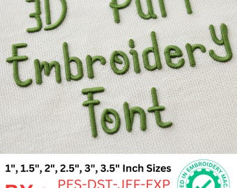 NeatLine puff Machine Embroidery design Font, 3D Puffy Alphabet Satin Stitch - BX format - 6 Sizes