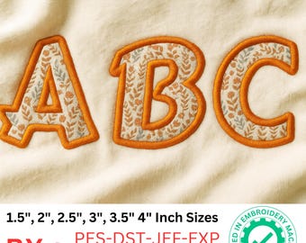 Comic Appliqué Embroidery Font A to Z | Fun Cartoon Alphabet Letters | 1.5" to 4" Sizes | Bx + Pes, Dst, Jef, Exp, Hus, Vip, Vp3, Xxx