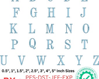 Classic Roman Serif Alphabet Embroidery Font, Machine Embroidery Design, BX Font Included, Digital Download