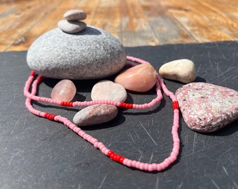 Pink & Red Power African waist-beads