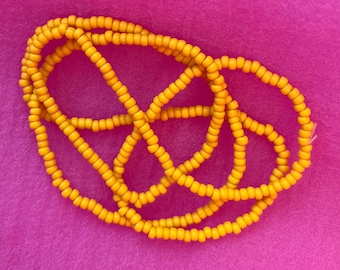 Solar Plexus "I AM Powerful" African waist beads in matte canary yellow