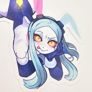 Vinylsticker Rebecca konijnenpak 6&quot;