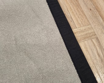 Carpet stair runner with black cotton border Cormar Apollo Plus Meteorite