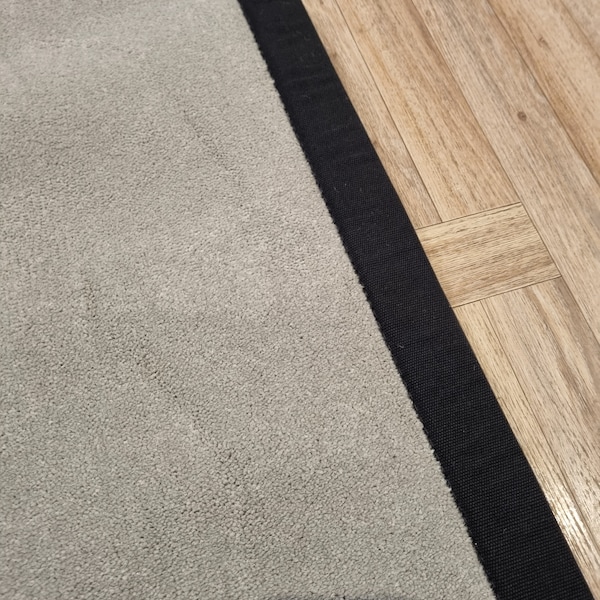 Carpet stair runner with black cotton border Cormar Apollo Plus Meteorite