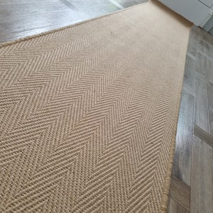 Jute herringbone pattern carpet stair runner like sisal but cheaper