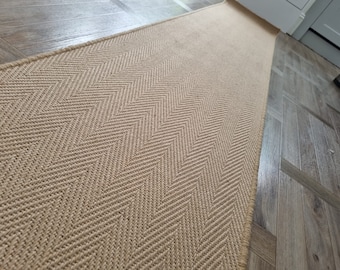 Jute herringbone pattern carpet stair runner like sisal but cheaper