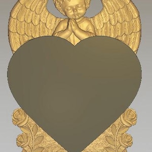 Bundel 5 STL-bestanden engelengrafsteen - 3D-reliëf voor CNC-snijwerk - ontwerppakket grafmonument - digitale STL-modellen voor steen