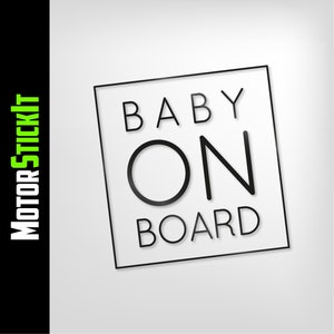 Naklejka na samochód „Baby on Board” – kwadrat