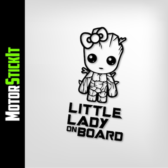 Little Lady on Board Car Sticker - Groot (Type 1)