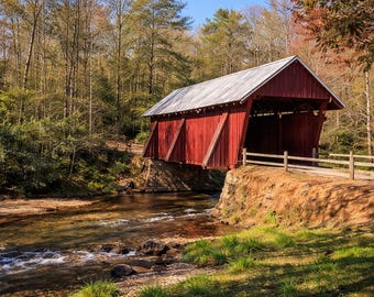 Historic Campbell Covered Bridge Greeting Card | Palmetto Silhouette Collection
