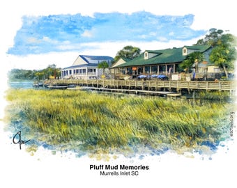 4 PACK Pluff Mud Memories Postcard – Murrells Inlet Marsh