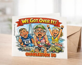 4 Pack Ravenel Bridge Run Funny Greeting Card