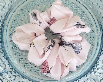 Pastel Insects Mini Scrunchie |Scrunchies | Hair Accessories | Hair Ties | Flower Scrunchies | Regular Scrunchie | Women Gifts | Butterfly
