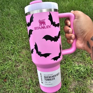 Bat Stanley Tumbler | Cute Halloween Yeti | Owala | Stanley | Pink Halloween | Gifts for Wife | Kawaii | Gifts for Girlfriend | 30OZ | 40OZ
