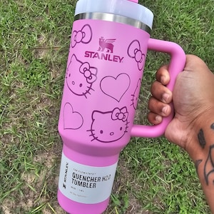 Kitty Stanley Tumbler | Cute Halloween Yeti | Owala | Stanley | Pink | Hello | Gifts for Wife | Kawaii |  Gifts for Girlfriend | 30OZ | 40OZ