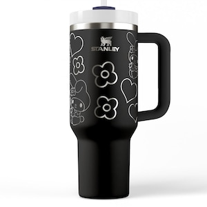 Melody Stanley Laser Engraved Tumbler | Cute Yeti | Owala | Stanley | Pink | Hello | Gifts for Wife | Kawaii | Girlfriend | 30OZ | 40OZ