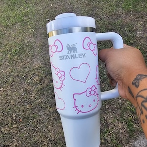 Kitty Stanley Tumbler | Cute Halloween Yeti | Owala | Stanley | Pink | Hello | Gifts for Wife | Kawaii |  Gifts for Girlfriend | 30OZ | 40OZ